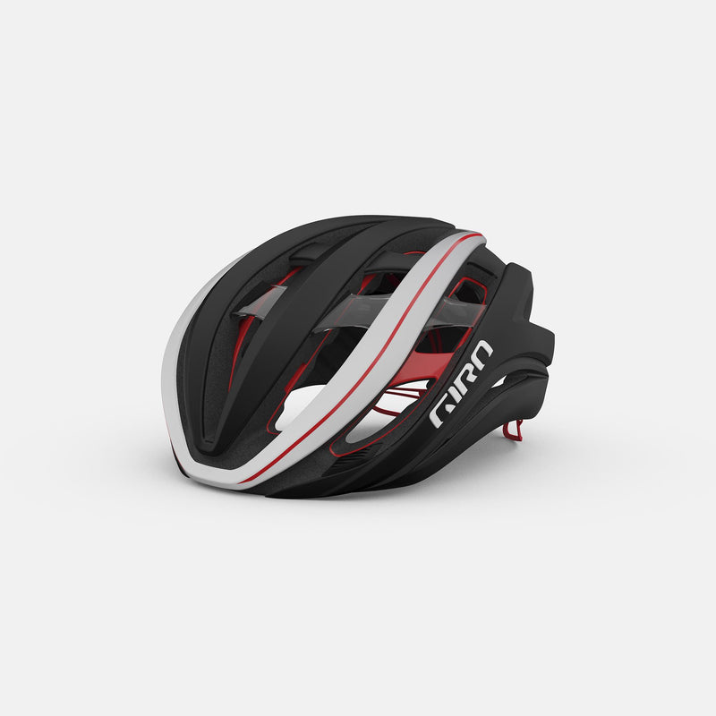 Giro Aether Spherical Road Helmet 2022 Matte Black / White/ Red S 51-55Cm