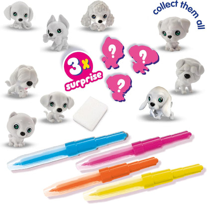 SES Creative 14333 Blow Airbrush pens-Puppies Surprise 3X, Yellow