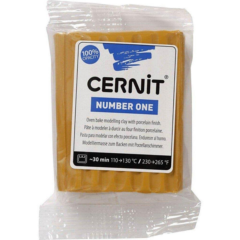 Cernit Number one Clay 56g-yellow Ochre, 7 x 5.5 x 1.5 cm