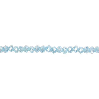 Faceted Beads, size 3x4 mm, sea blue, 100pcs