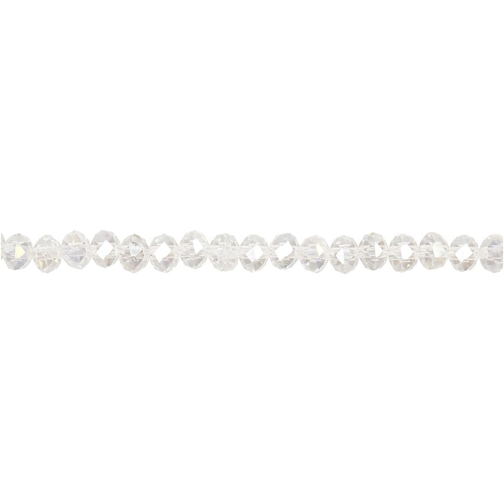 Faceted Beads, size 3x4 mm, crystal, 100pcs