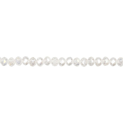 Faceted Beads, size 3x4 mm, crystal, 100pcs