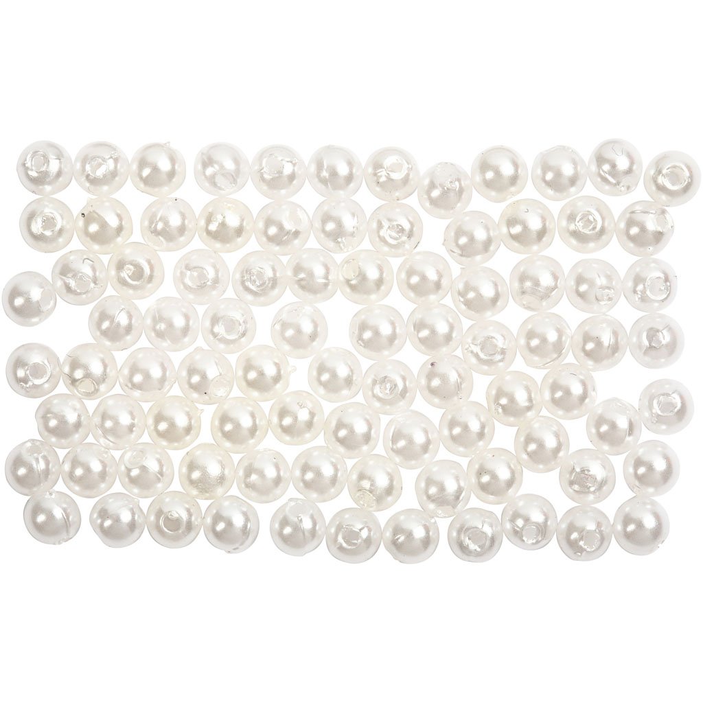 Wax Beads, D: 4 mm, mother-of-pearl, 150pcs
