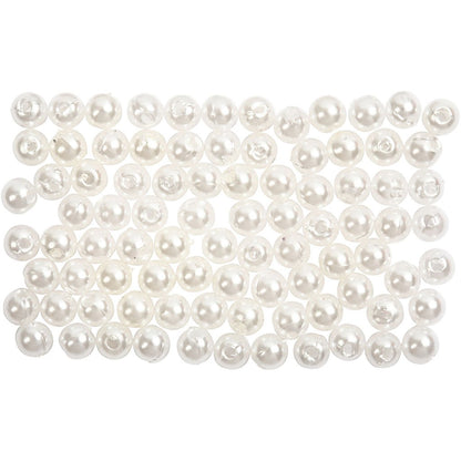 Wax Beads, D: 4 mm, mother-of-pearl, 150pcs