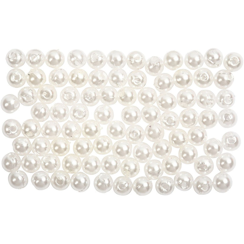 Wax Beads, D: 4 mm, mother-of-pearl, 150pcs