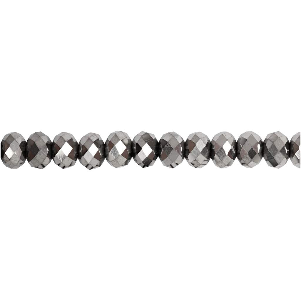 Glasschliffperlen Gr??e 5x6 Mm Lochgr??e 1 Mm 100 Stck. Grau Metallic