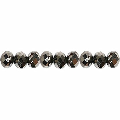 Glasschliffperlen Gr??e 5x6 Mm Lochgr??e 1 Mm 100 Stck. Grau Metallic