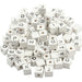 Letter Beads, size 8x8 mm, hole size 3 mm, white, grass tree, A-Z, &, #, ?, 96asstd