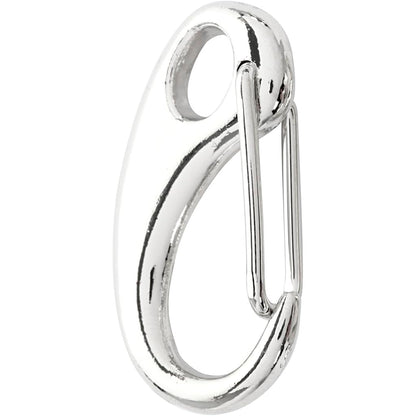 Spring Hook, L: 30 mm, W: 15 mm, silver-plated, 2pcs
