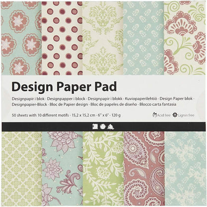 Creativ Patterned Card and Paper, Mint greenpurple, One Size