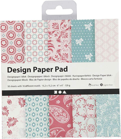 Creativ Patterned Card and Paper, Rose, One Size