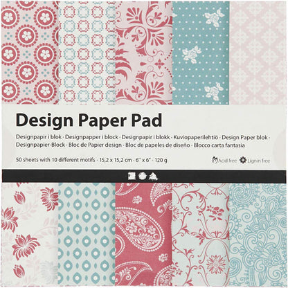 Creativ Patterned Card and Paper, Rose, One Size