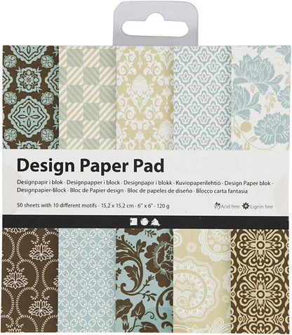 Creativ Patterned Card and Paper, Light bluebrown