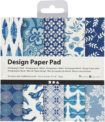 Creativ Patterned Card and Paper, Blue, One Size