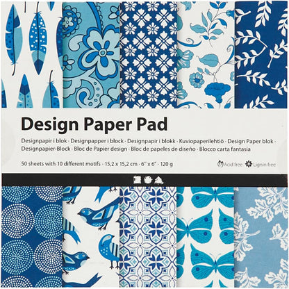 Creativ Patterned Card and Paper, Blue, One Size