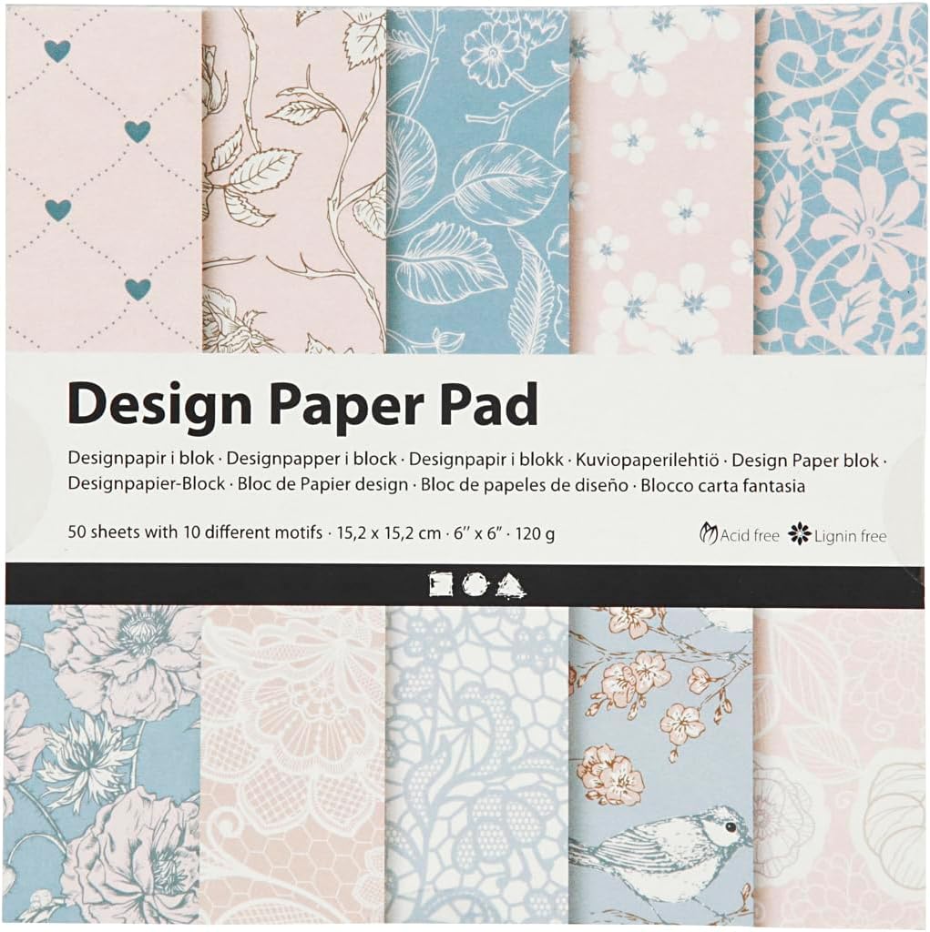 Creativ Patterned Card and Paper, Rose, One Size