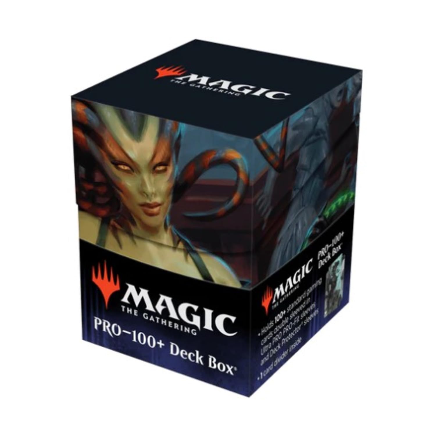 Ultra Pro - Outlaws of Thunder Junction 100+ Deck Box® Ft. Vraska for Magic: The Gathering, TCG collectible gaming accessory protective card deck holder