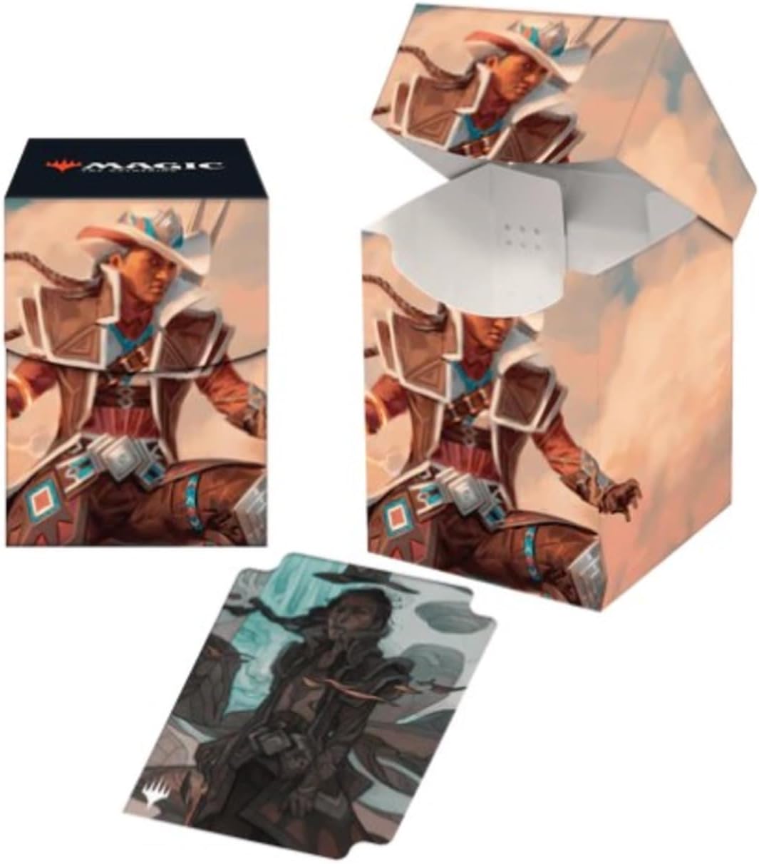 Ultra Pro - Outlaws of Thunder Junction 100+ Deck Box® Ft. Annie Flash for Magic: The Gathering, TCG collectible gaming accessory protective card deck holder