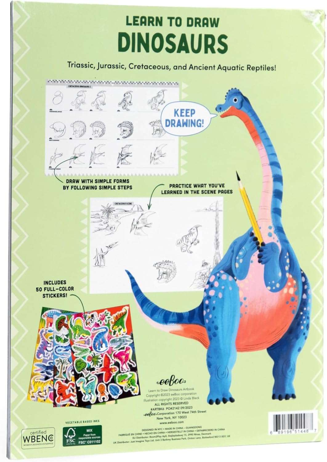 eeBoo Impara a disegnare dinosauri, 1 EA
