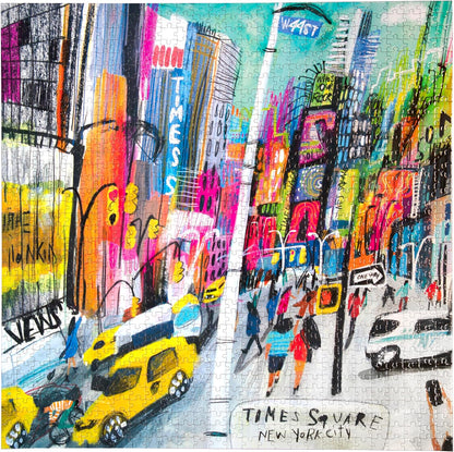 eeBoo Puzzel voor volwassenen, 1000 stukjes, Times Square-illustratie, van gerecycled karton, PZTTMS