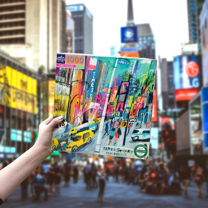 eeBoo Puzzel voor volwassenen, 1000 stukjes, Times Square-illustratie, van gerecycled karton, PZTTMS