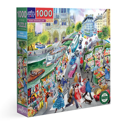 eeBoo Les Erwachsene, 1000 Teile, aus recyceltem Karton, Puzzle auf den Bouquinisten de Paris – PZTPBS
