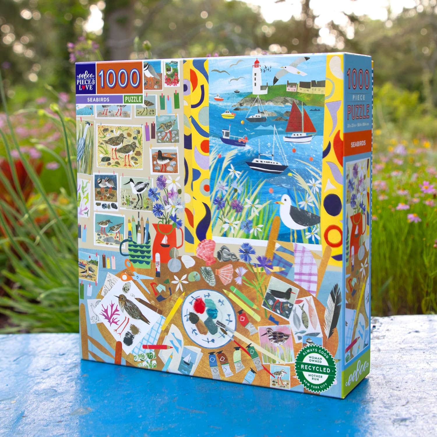 eeBoo- Seabirds-Puzzle para Adultos cartón Reciclado, 1000 Piezas con pájaros-PZTSAB
