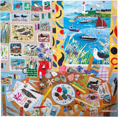 eeBoo- Seabirds-Puzzle para Adultos cartón Reciclado, 1000 Piezas con pájaros-PZTSAB