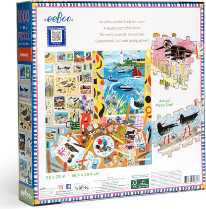 eeBoo- Seabirds-Puzzle para Adultos cartón Reciclado, 1000 Piezas con pájaros-PZTSAB