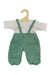Heless 1416-Clothes 100% organic cotton, 2-Piece Set with Dungarees in Sage Green and White T-Shirt for Dolls and Stuffed Animals Size 28-35 cm, Green, White (1416)