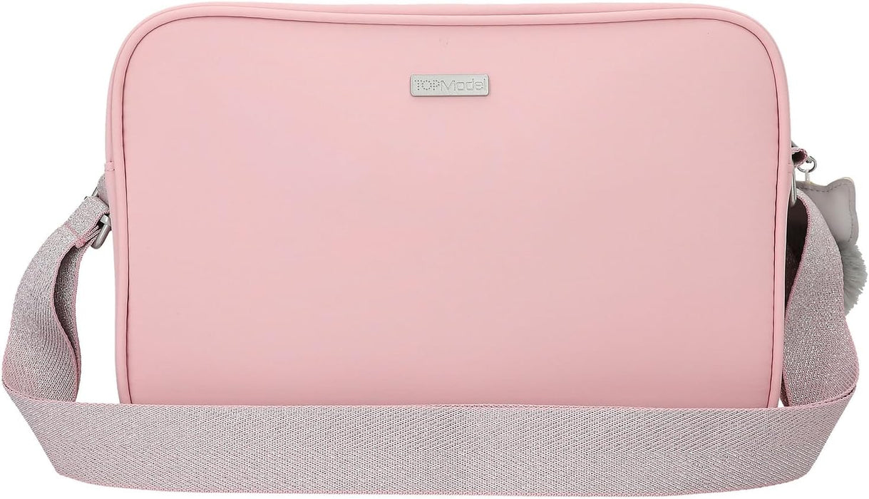 Depesche 12951 TOPModel Kitten - Schoudertas in roze met modelmotief, tas met verstelbare schouderriem