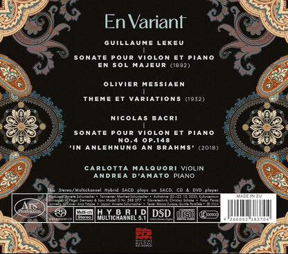 Carlotta Malquori/Andrea D'Amato: Lekeu/Messiaen/Bacri