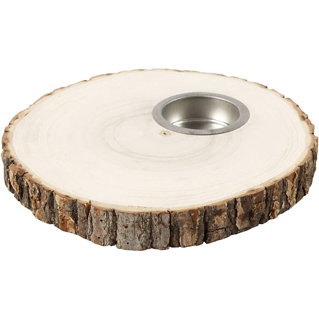 Creativ Company - Houten Schijf Waxinelicht Houder 14-16cm