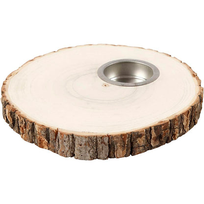Creativ Company - Houten Schijf Waxinelicht Houder 14-16cm