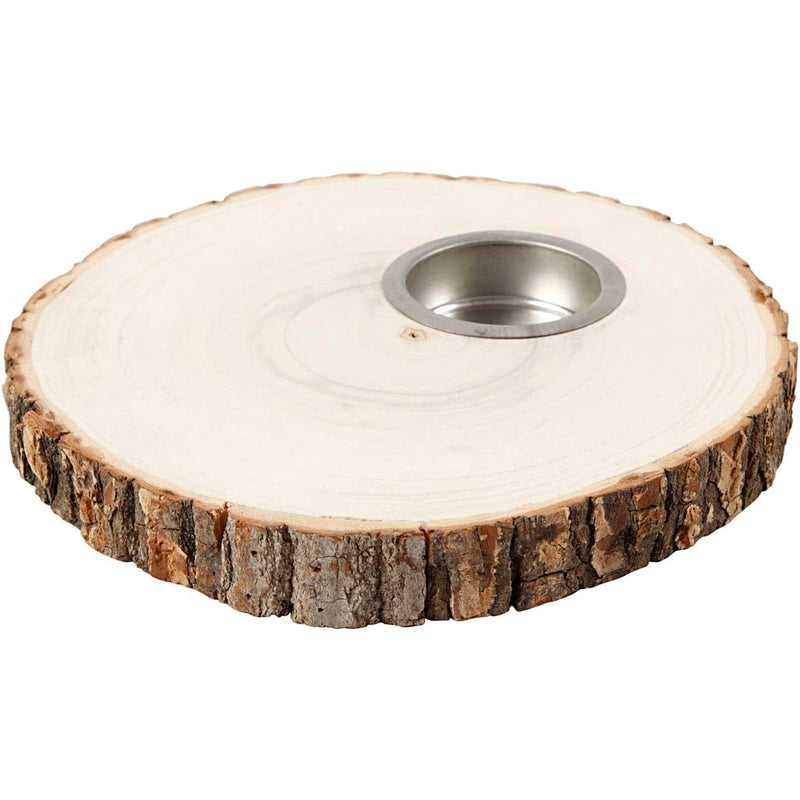 Creativ Company - Houten Schijf Waxinelicht Houder 14-16cm