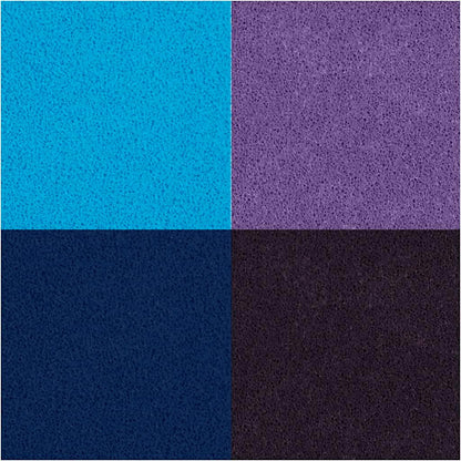 Stempelkissen, H: 2 cm, Größe 3,5x3,5 cm, Blau, Himmelblau, Flieder, Violett, 4 Stk/ 1 Pck. creotime