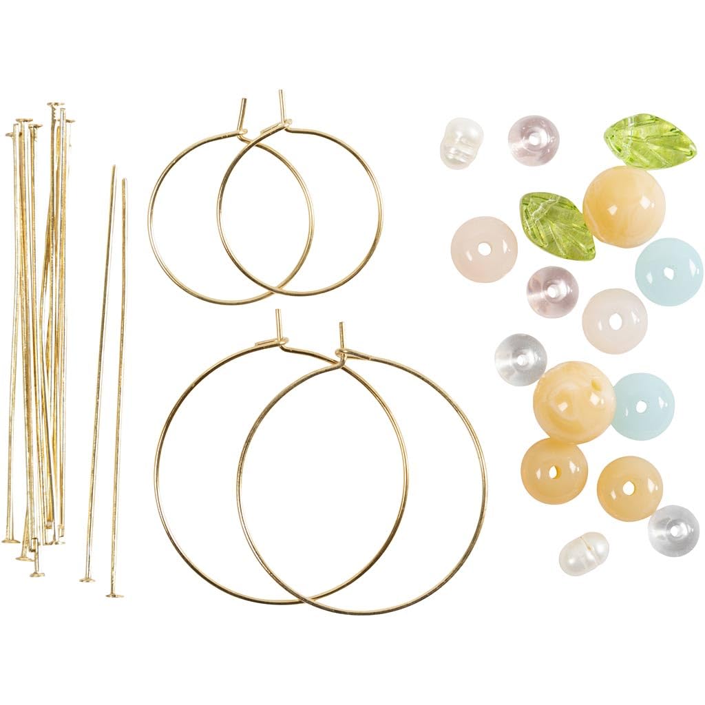 Creativ Mini kit de manualidades Joyería, aros de abalorios con cuentas, 1 paquete