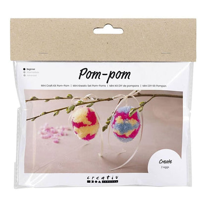 Mini Craft Kit Pompom, Colorful, Eggs, 1 Pack