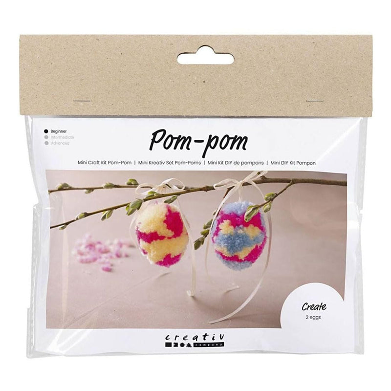 Mini Craft Kit Pompom, Colorful, Eggs, 1 Pack