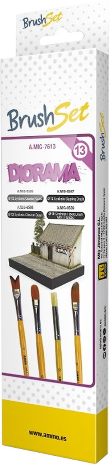 Amo - Set di 4 pennelli Diorama, AMO-7613