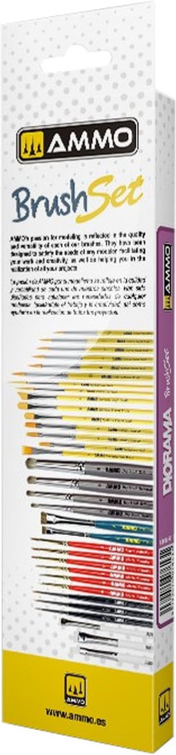 Amo Diorama Brush Set, Set of 4, Hobby Paint Tool AMO-7613