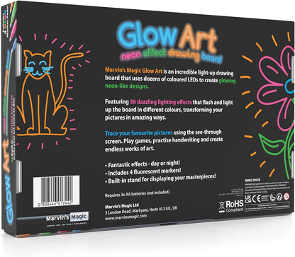 Marvin's Magic - Neon Glow Craft Kit Set - Light Up Tracing Pad - Drawing Tablet Kids - Neon Magic Kit - Childrens Craft Set - Battery Powered Doodle Pad - Glow Art Neon Drawing Board