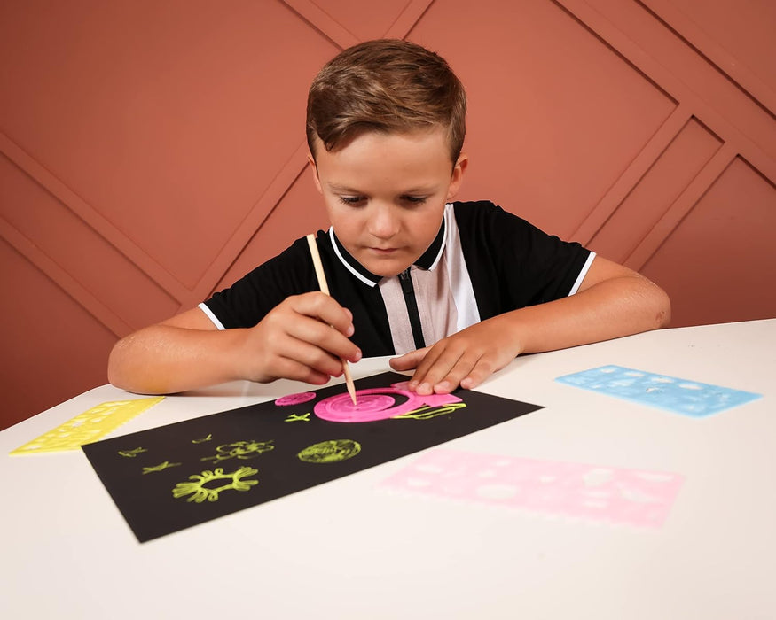 Marvin's Magic,Scratch Art,Carta antigraffio nera,Rainbow Scratch Art,Kid & Adult Scratch Art,Set regalo per bambini,Scratch Art per bambini,Magia Super Bright Scratch Art,Artisti età 5+