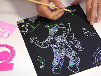 Marvin's Magic,Scratch Art,Carta antigraffio nera,Rainbow Scratch Art,Kid & Adult Scratch Art,Set regalo per bambini,Scratch Art per bambini,Magia Super Bright Scratch Art,Artisti età 5+