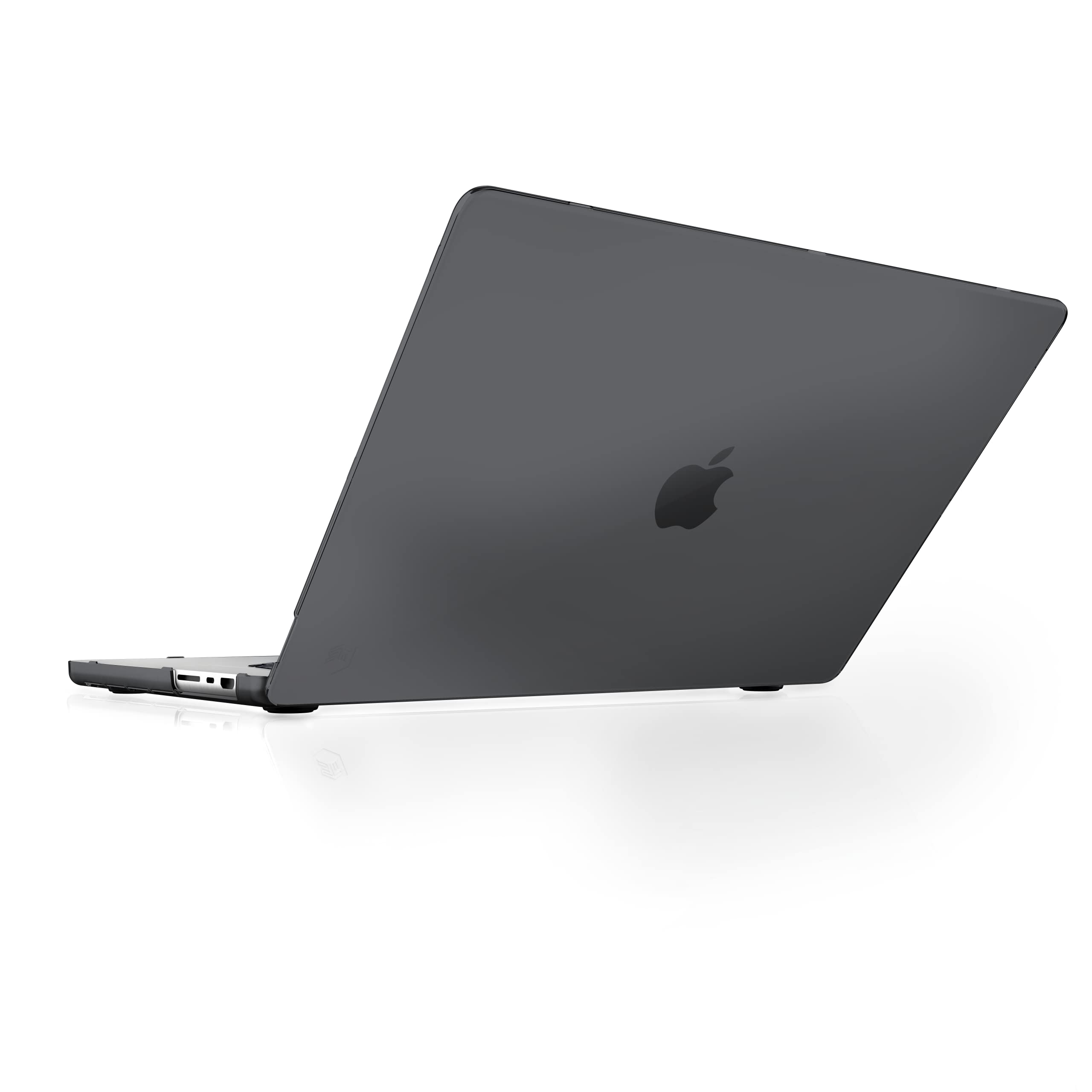 STM Studio Case for MacBook Pro 14-Inch M1 2021, M2 2023, M3 2023 A2442, A2779, Lightweight Transparent Plastic Hard Shell with Raised Textured Feet to Prevent Sliding - Dark Smoke Dark Smoke MacBook Pro 14-Inch M1 2021, M2 2023, M3 2023