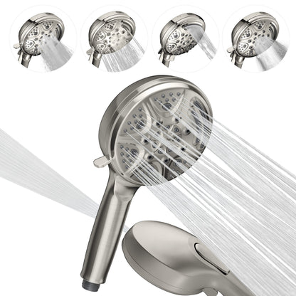 SparkPod 5`` 9 Spray Setting Shower Head with On/Of Nickel