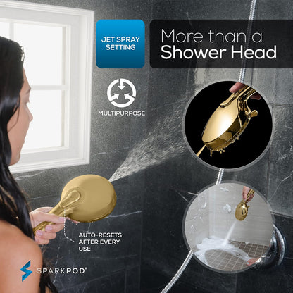 SparkPod 5`` 9 Spray Setting Shower Head with On/Off Chrome