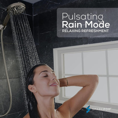 SparkPod 10 Setting High Pressure 5`` Shower Head Nickel