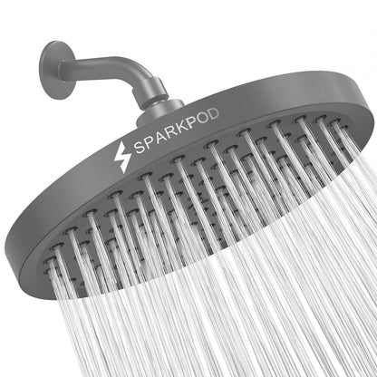 SparkPod Fixed Shower Head 20cm Round Charcoal Grey