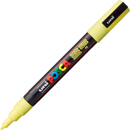uni-ball Uni POSCA 186510 Marker with Fine Bullet Tip, 0.9-1.3 mm Line Width, Light Yellow, Yellow